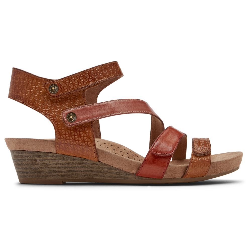 Sandálias Rockport Cobb Hill Hollywood 4-Strap Senhora - Marrom ( 654-ZXJBPY )